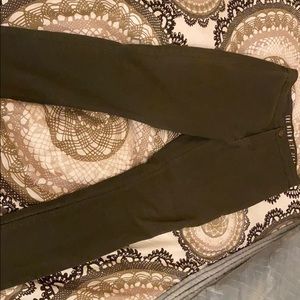 Olive green super stretch jeggings, size 6